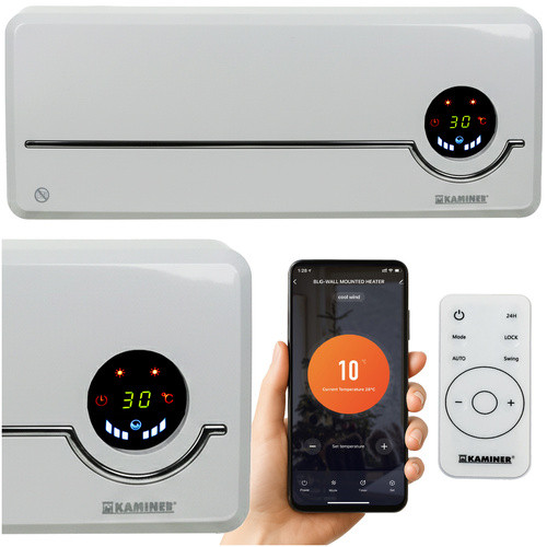 Radiator electric, telecomanda/aplicatie, incalzire si ventilator, 2000W, timer - imagine 12